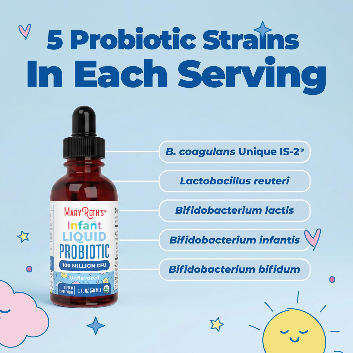 MARYRUTH'S Organic Infant Liquid Probiotic for Ages 6-12 Months - 1 Fl Oz - image 5