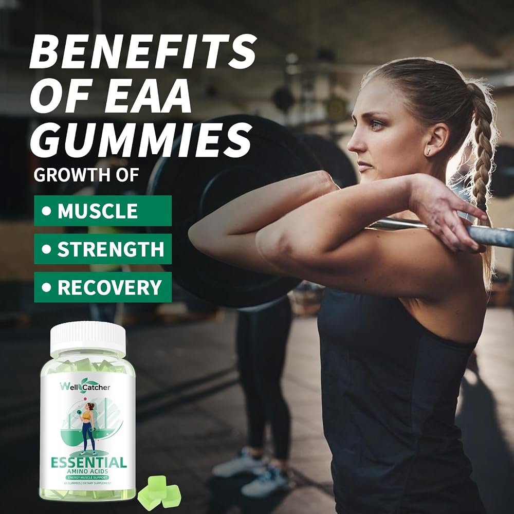 Wellcatcher EAA Gummies Essential Amino Acids All 9 Essential Aminos