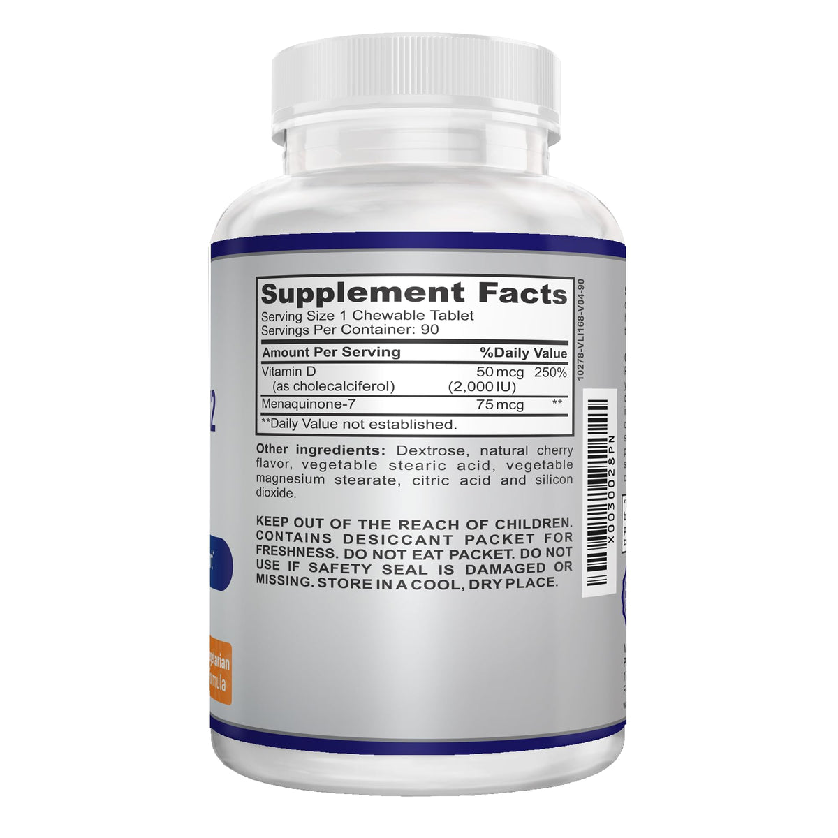 O!VITA Vitamin D3 + K2 2000 IU Chewable Tablets - 90 Count - image 4