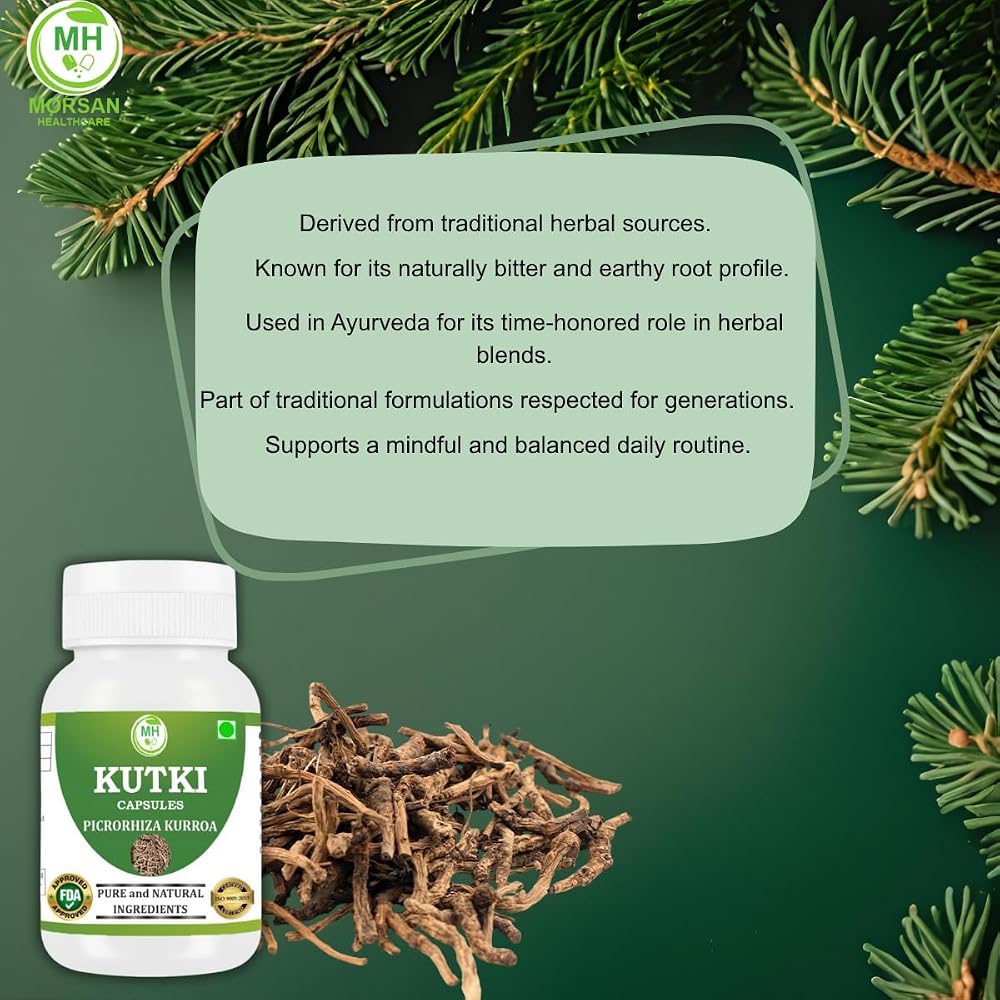 Morsan Healthcare Kutki Picrorhiza kurroa 500 mg - 60 Vegetarian Capsules - image 5