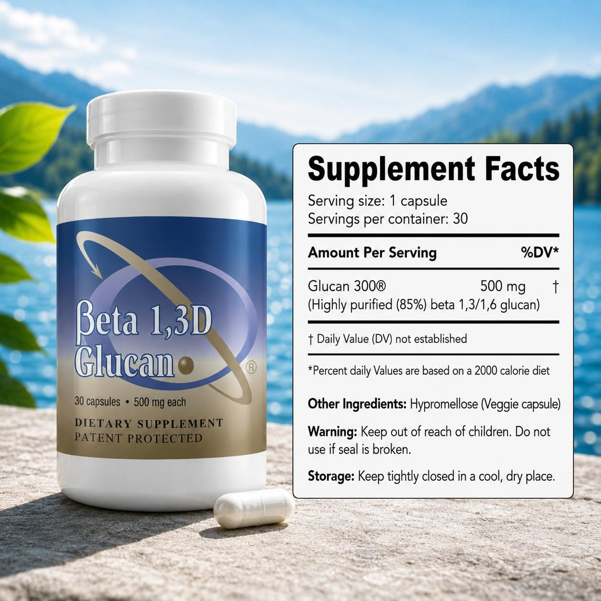 Transfer Point Beta 1,3D Glucan 500 mg Immune Support - 30 Capsules - image 4