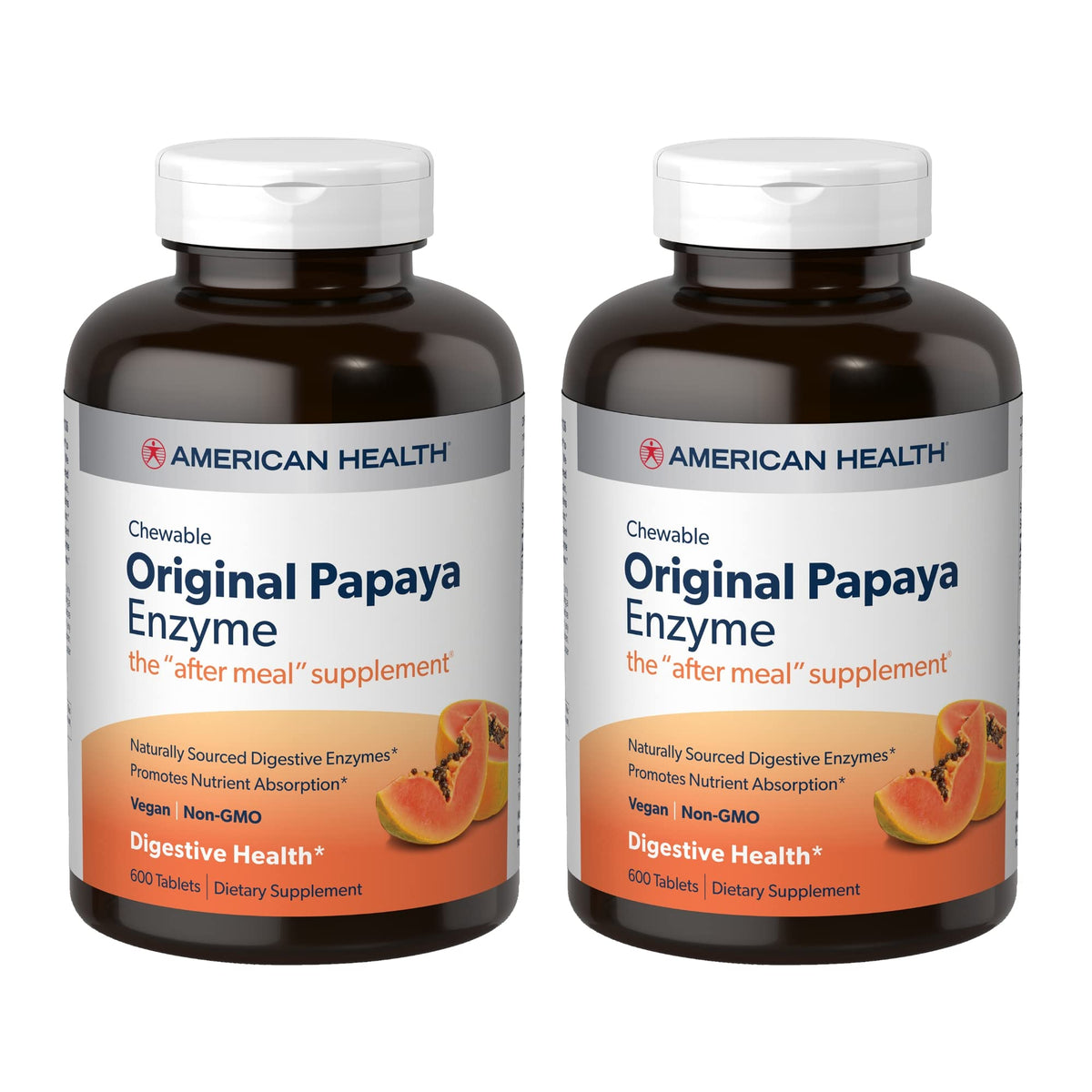American Health Enzymes Chewable Original Papaya Enzyme - 1200 Tablets