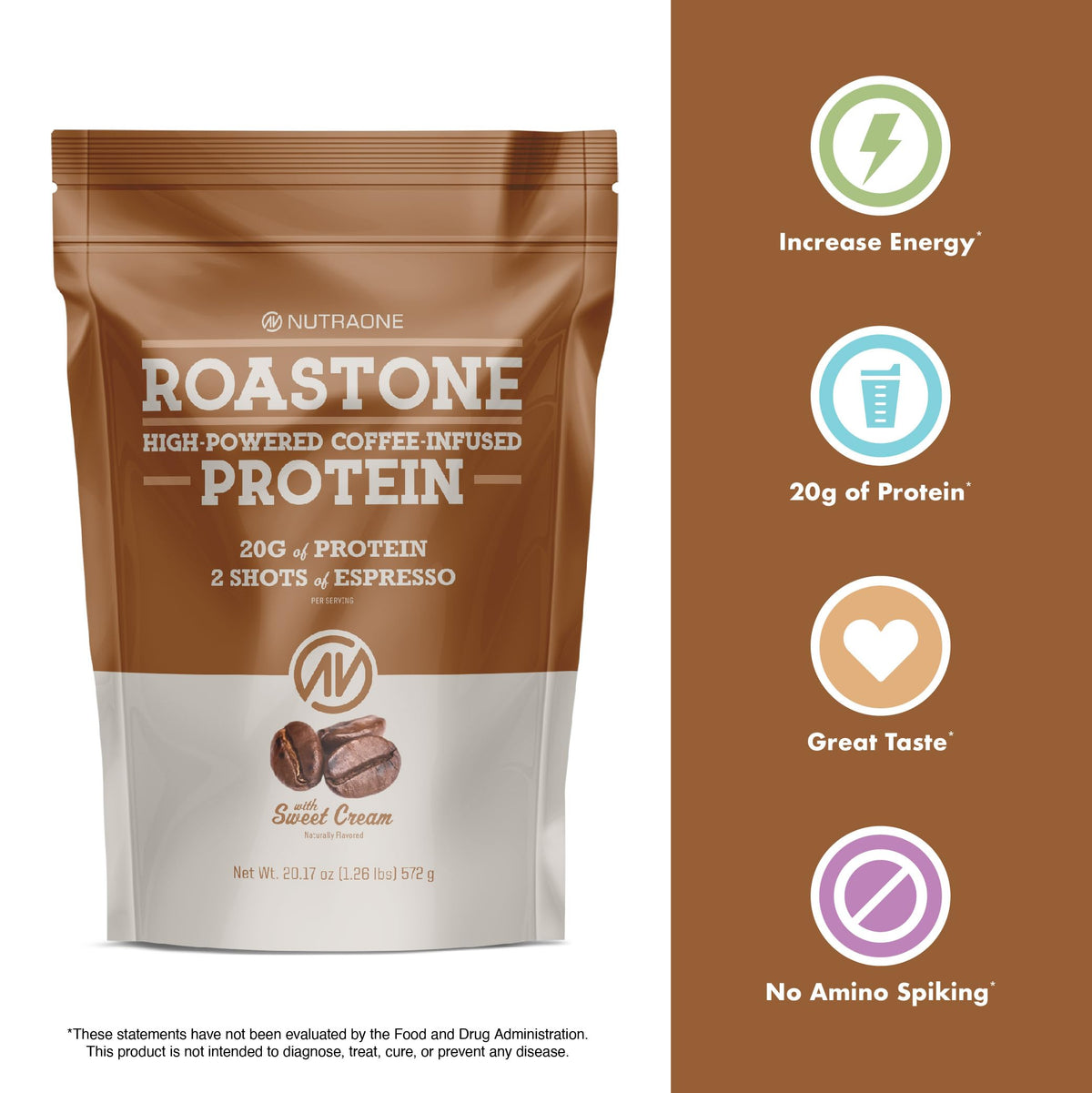 NutraOne RoastOne Coffee Protein Powder Energy & Focus - 1.35 lbs - image 3