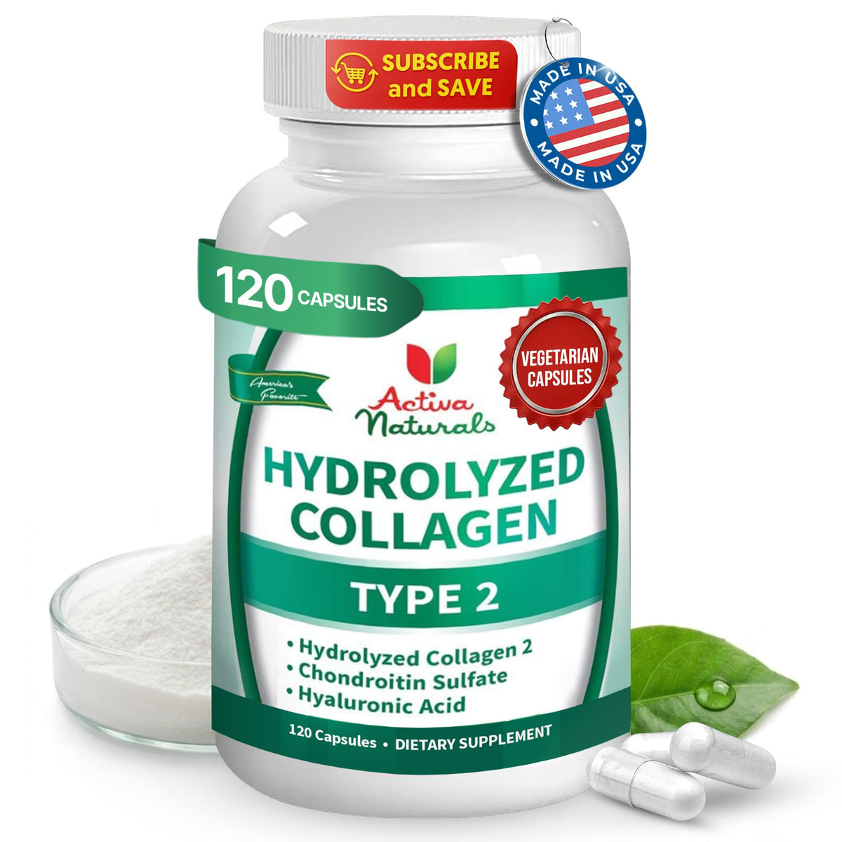 Activa Naturals Type 2 Collagen Pills Joint Support - 120 Capsules