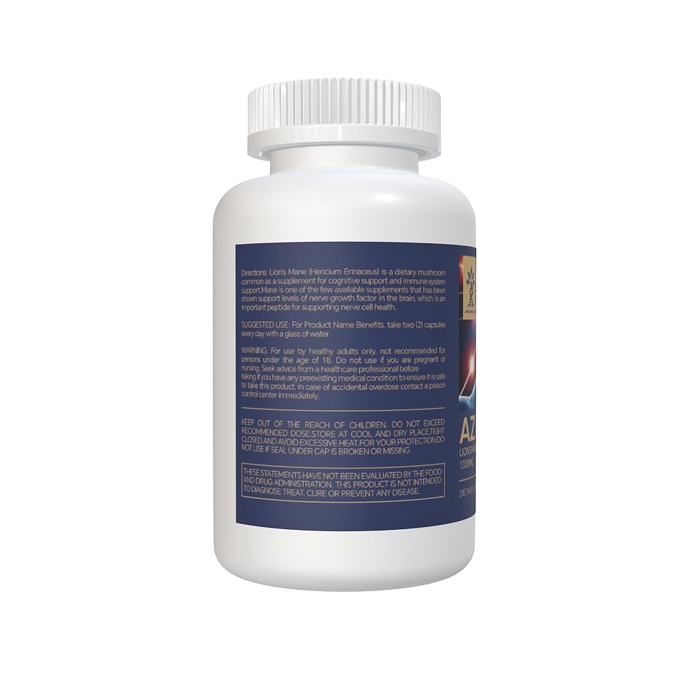 AZ BIOTECH Lions Mane Mushroom Extract Brain Supplement - 90 Capsules - image 7