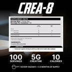 EHP Labs CREA-8 Creatine Monohydrate Powder - 100 Servings - image 2
