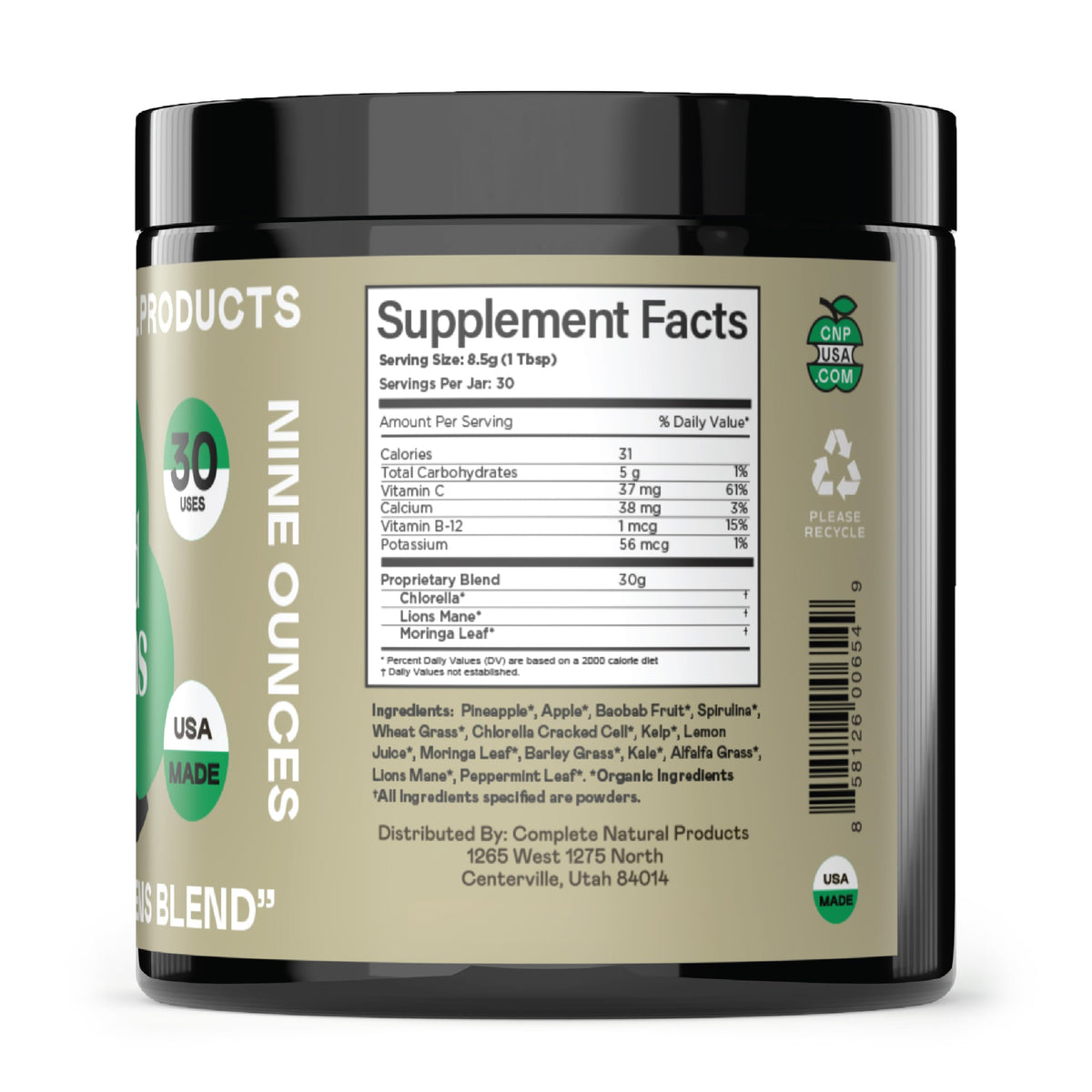 Complete Natural Products Good Greens Superfood Powder - 30 Servings - image 2