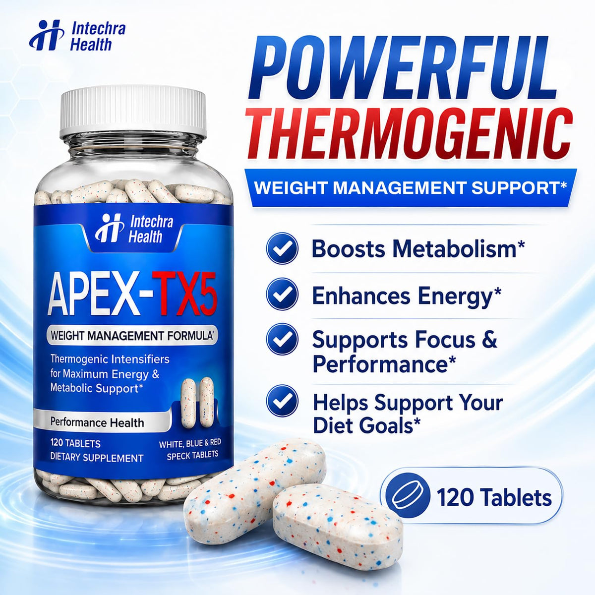 APEX-TX5 Thermogenic Diet Pills Energy & Focus Support - 120 Tablets - image 4