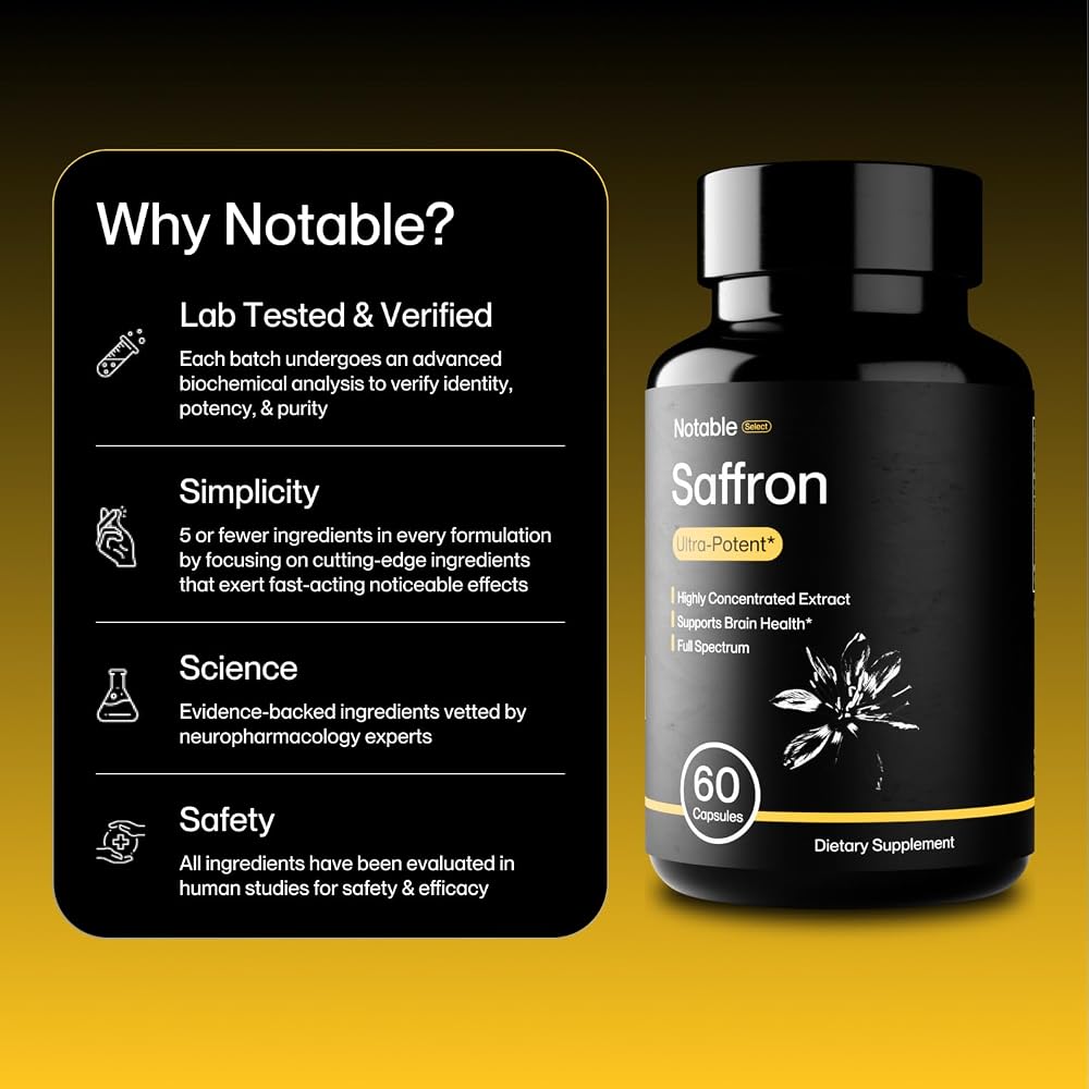 Notable Ultra-Potent Saffron Extract Capsules 30mg - 60 Capsules - image 6