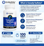 DR WELLME NUTRITION Vanadyl Sulfate 10mg - 300 Tablets - image 3