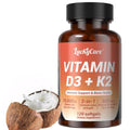 Luckycare D3 K2 Vitamin, 10000 IU Vitamin D3 + 200mcg Vitamin K2 MK-7