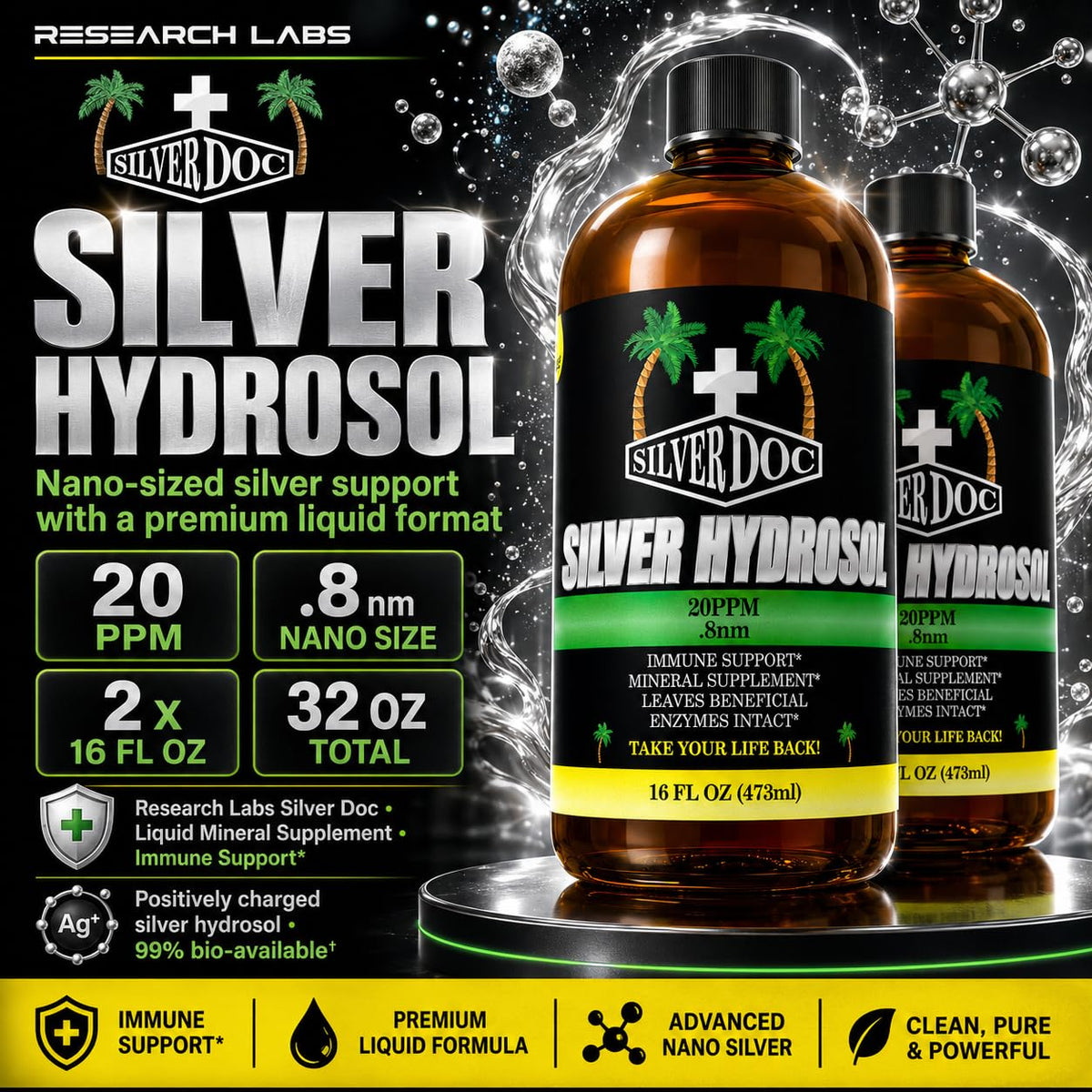 Research Labs Silver Doc Colloidal Silver Hydrosol - 32 oz - image 2