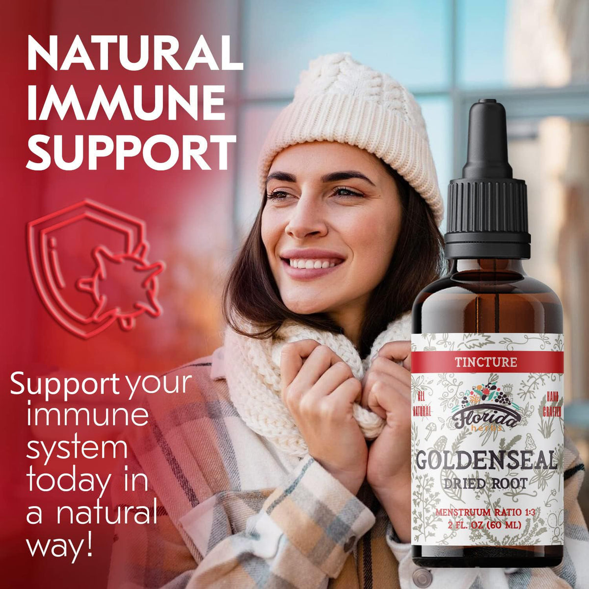 FLORIDA HERBS Goldenseal Tincture Organic Herbal Extract - 2 fl oz - image 2