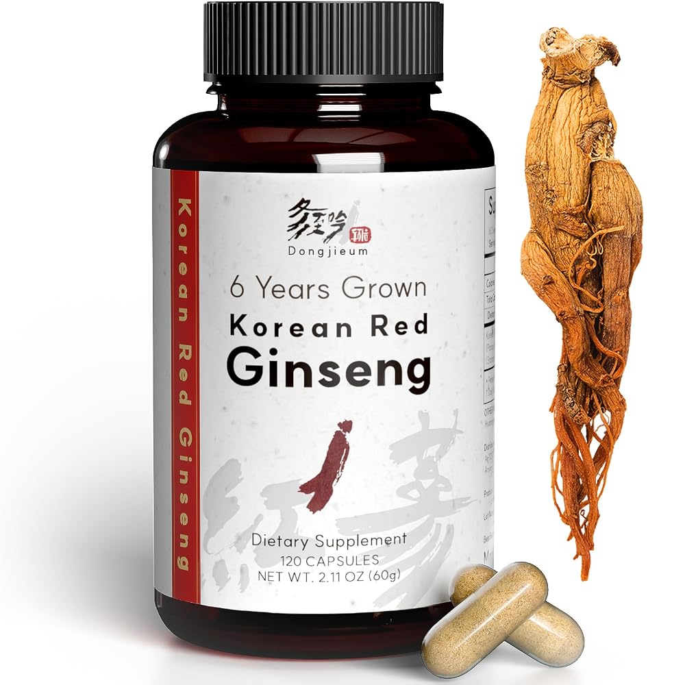 Dongjieum Korean Red Ginseng 6-Year Root - 120 Vegan Capsules