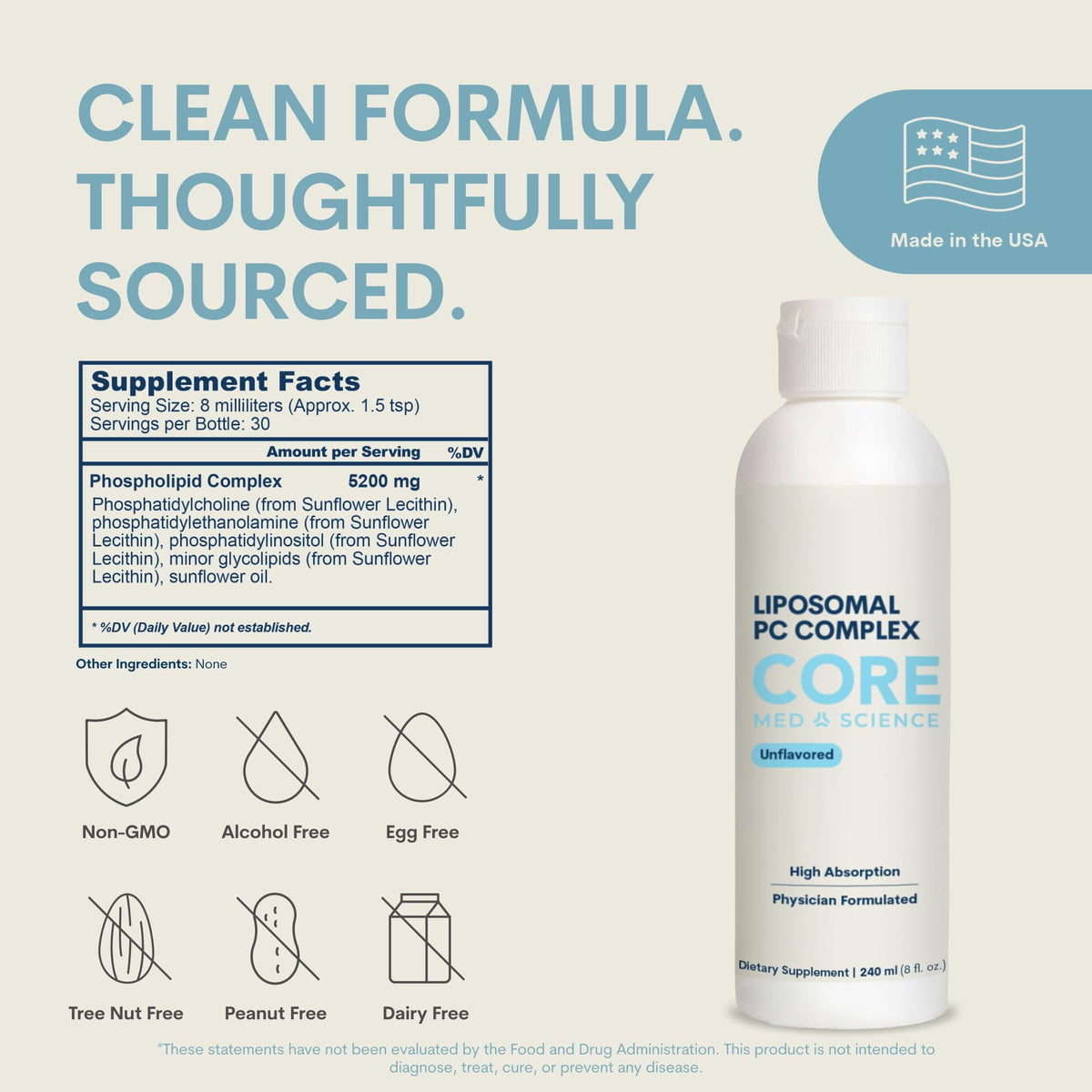 Core Med Science Liposomal Phosphatidylcholine Supplement - 8 Fl Oz - image 3