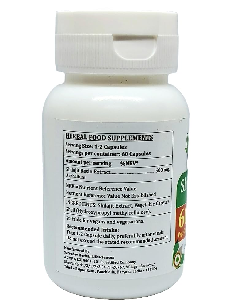 Satya Naturals Shilajit Forte Capsules 500 mg. 60 Veg. Capsule