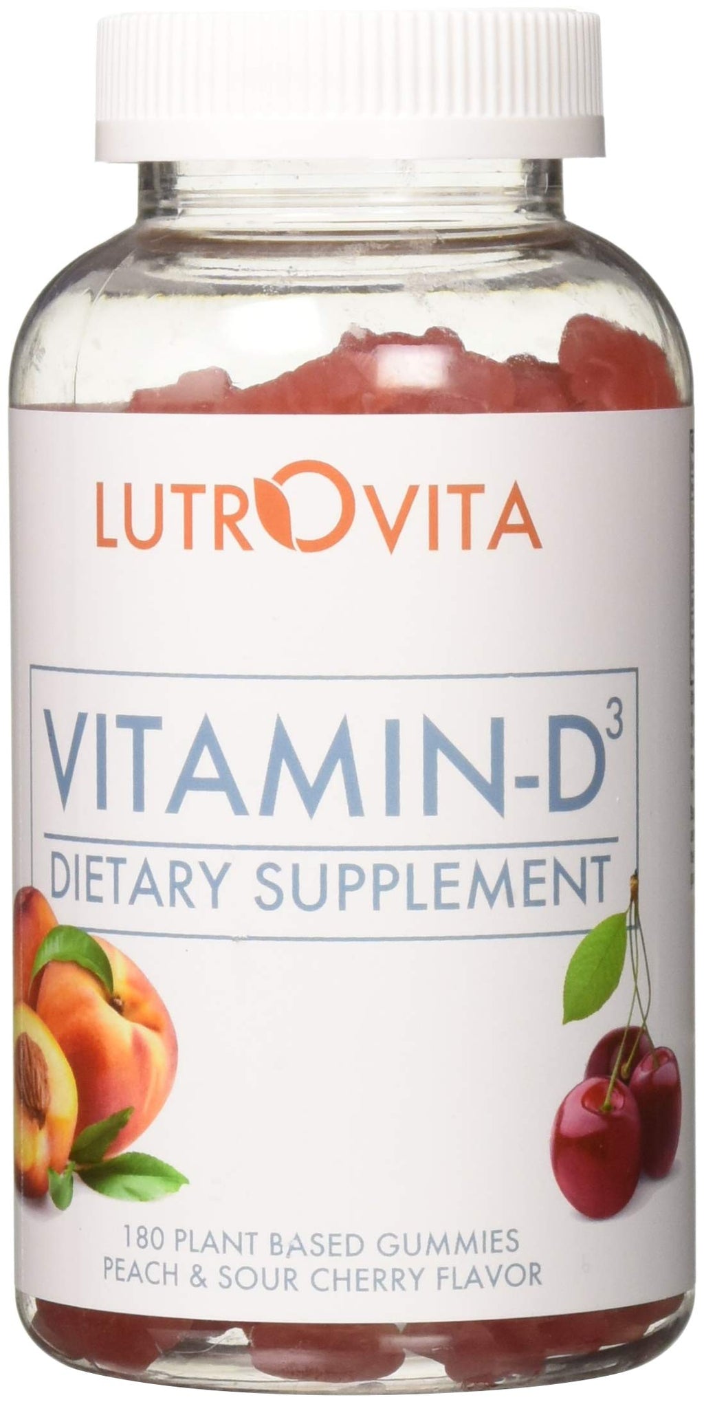 Lutrovita Vitamin D3 Mix Gummy Peach & Sour Cherry - 180 Count