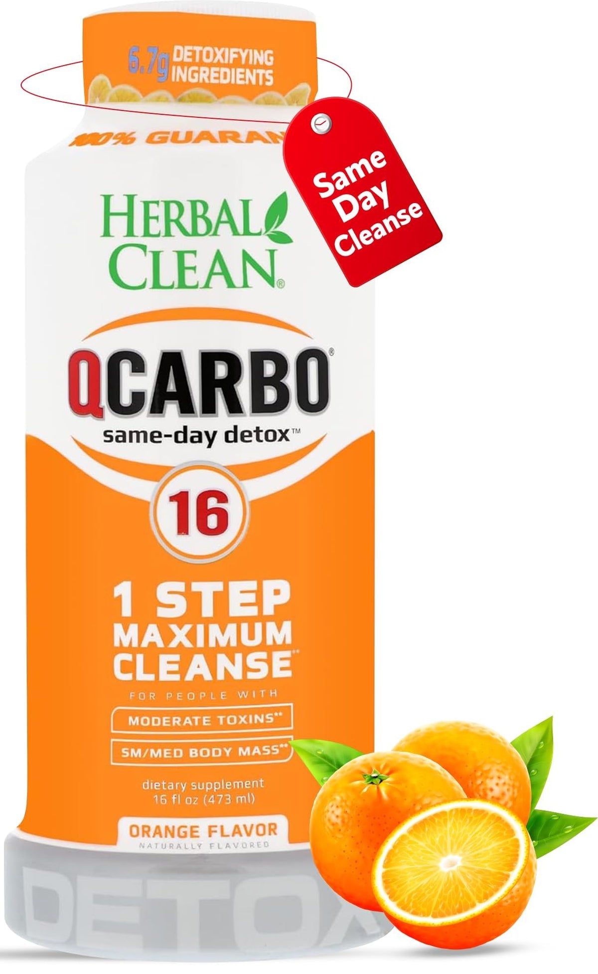 Herbal Clean Qcarbo16 Same-Day Detox Cleanse Drink (16 fl oz)
