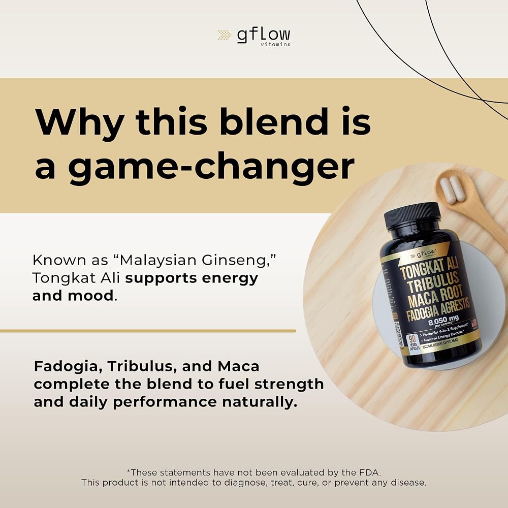 gflow vitamins Tongkat Ali Extra Strength - 90 Capsules - image 3