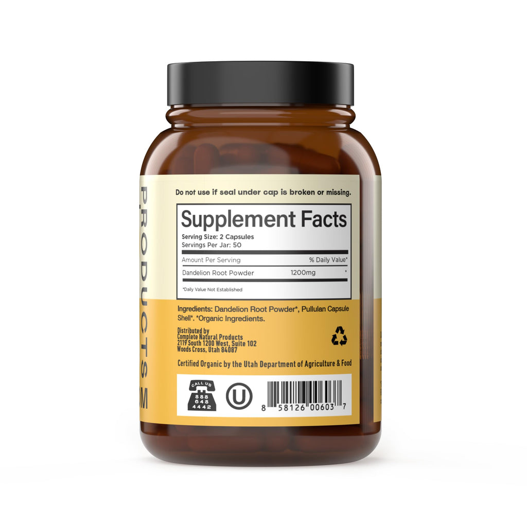 Complete Natural Products Dandelion Root 600mg Capsules - 100 Count - image 3