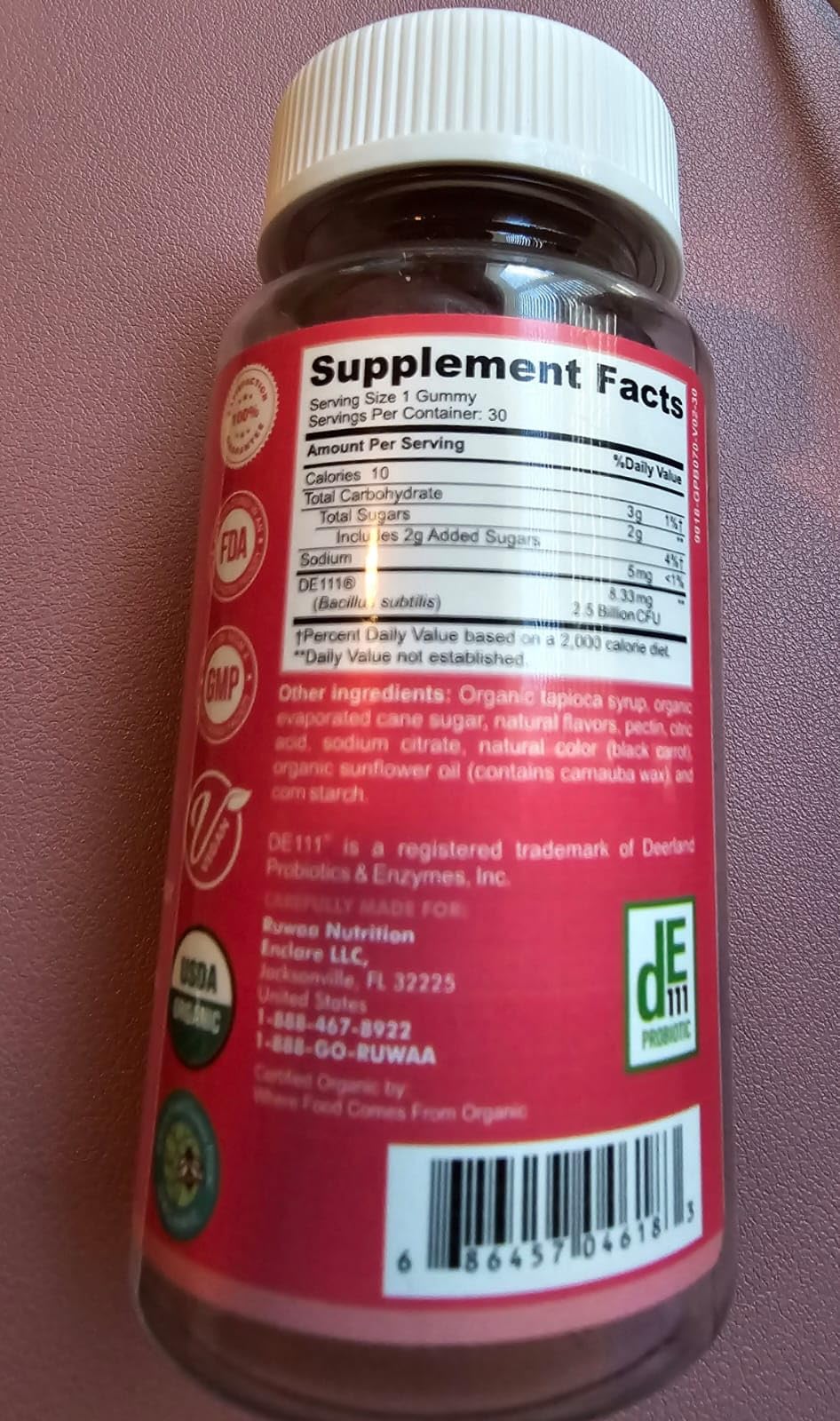 RUWAA NUTRITION Probiotics for Kids. Yummy Gut Happy Organic