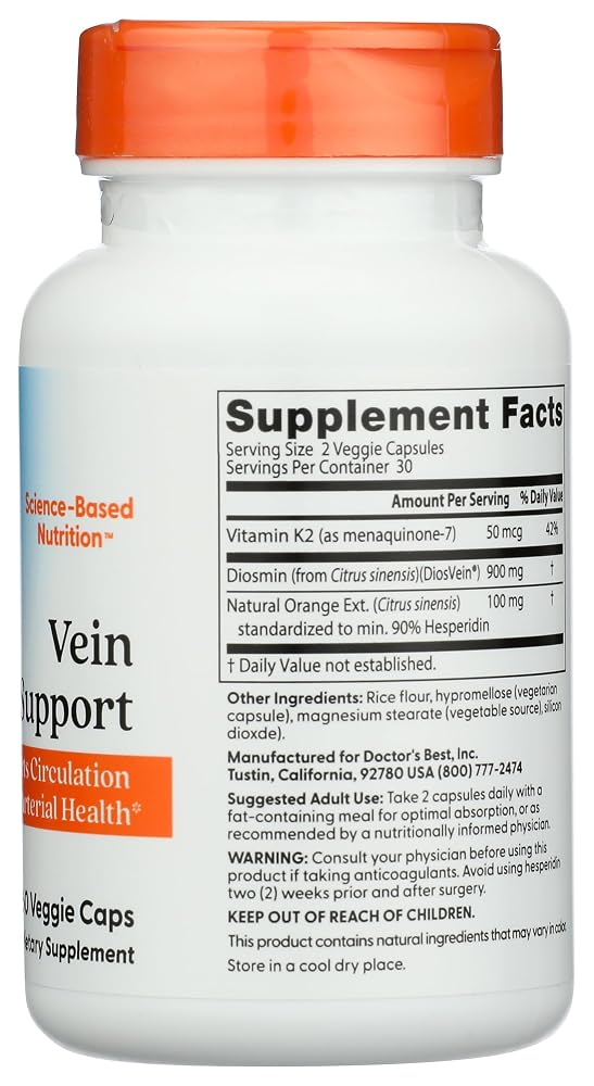 Doctor's BEST Vein Support with DiosVein & MenaQ7 - 60 Capsules - image 5