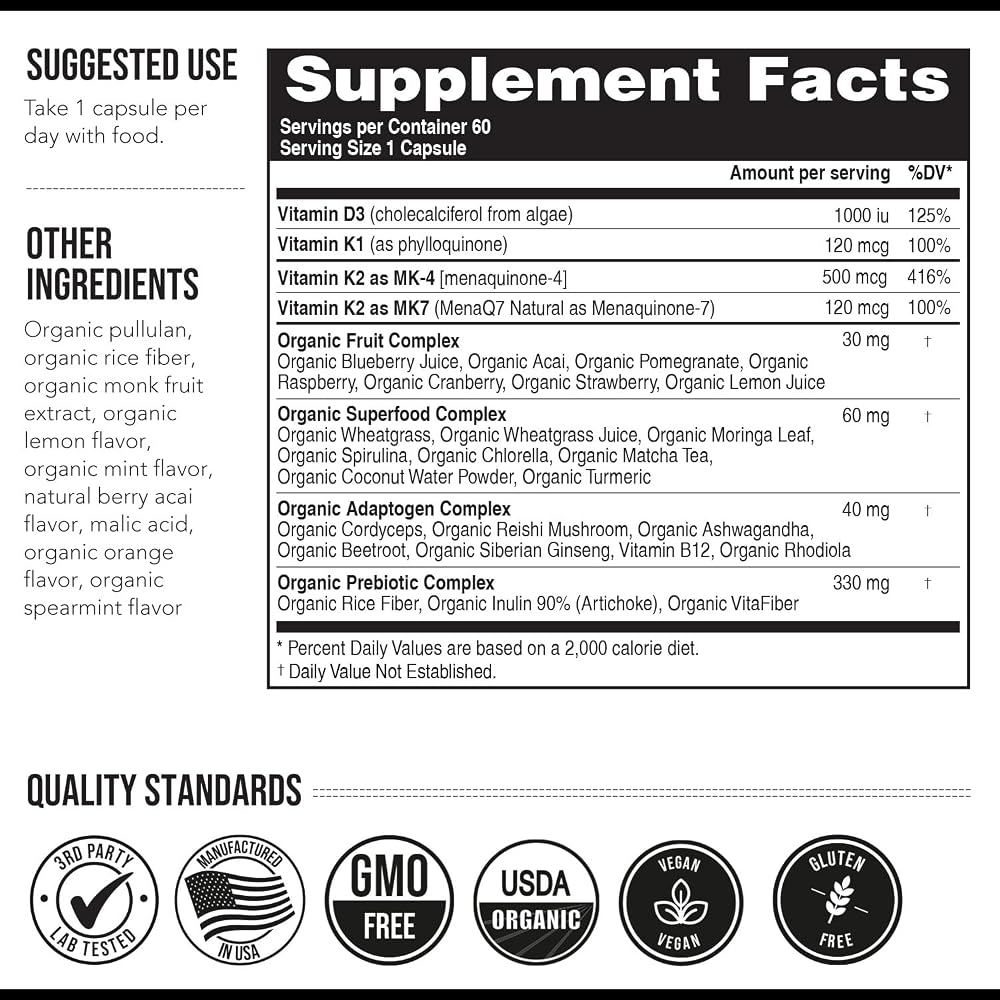 Triquetra Health Total K2 Vitamin K2 MK7 & MK4 - 60 Capsules - image 8