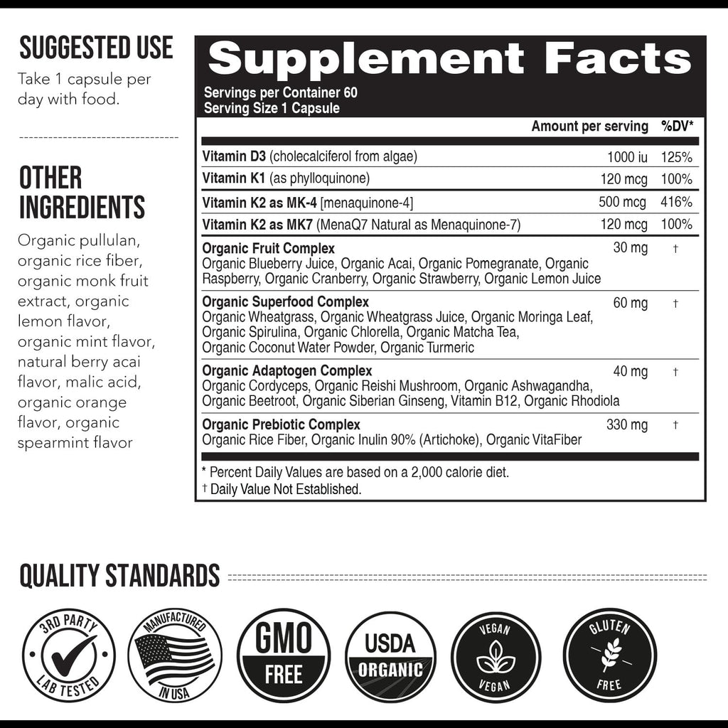Triquetra Health Total K2 Vitamin K2 MK7 & MK4 - 60 Capsules - image 8