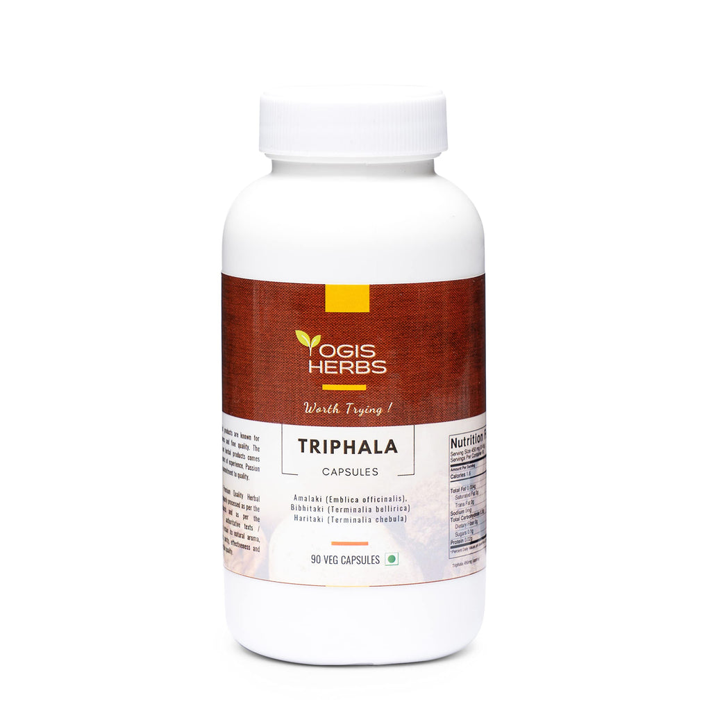 YOGIS HERBS Triphala Capsules Digestive Support - 90 Vegetarian Capsules