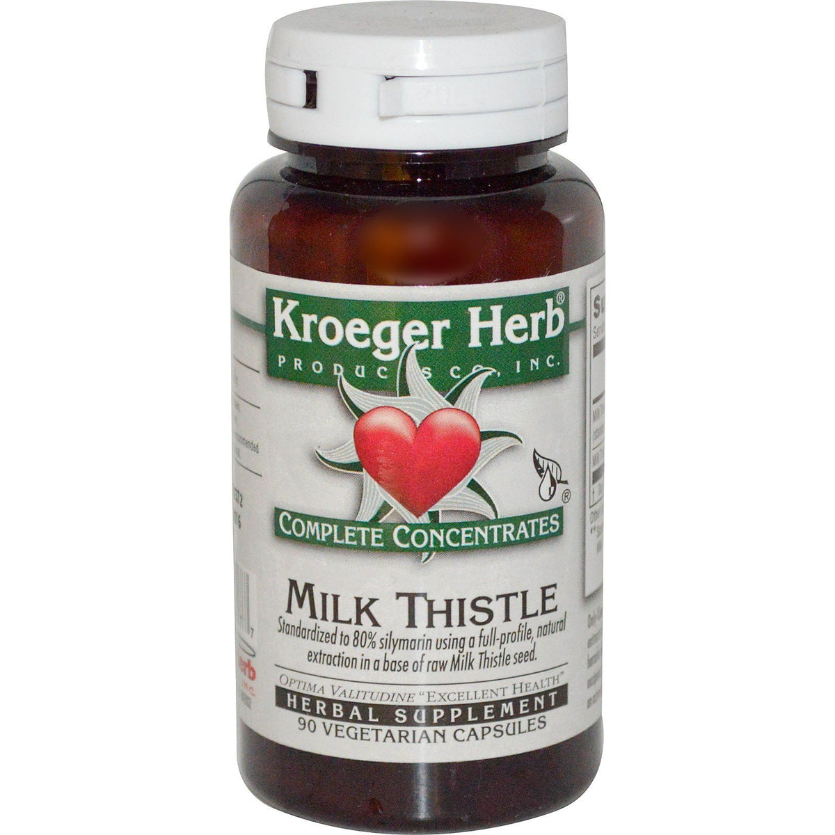 Kroeger Herb Milk Thistle 80% Silymarin - 90 Capsules