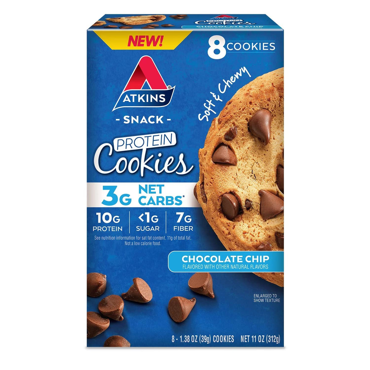 Atkins Soft and Chewy Chocolate Chip Protein Cookie - 8 Count