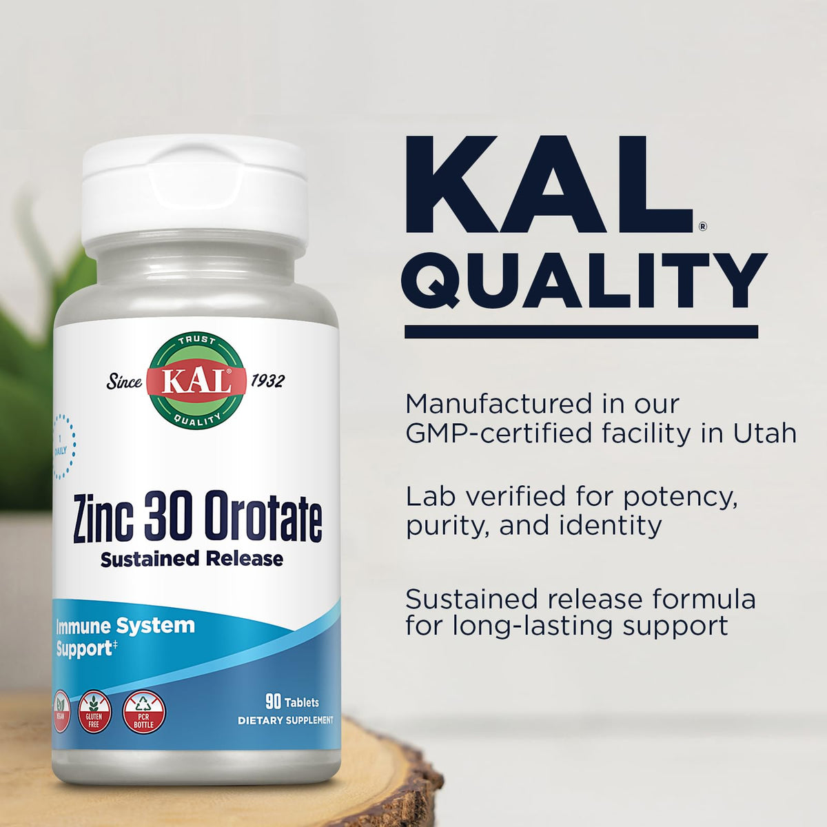 KAL Zinc Orotate 30mg Sustained Release Immune Support - 90 Tablets - image 4