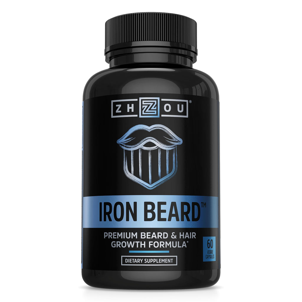 ZHOU Iron Beard Growth Vitamins for Men - 60 Vegetarian Capsules - image 3