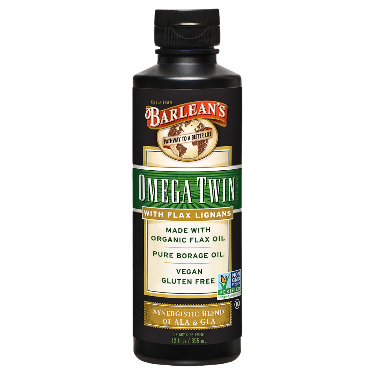 Barlean's Omega Twin Flaxseed and Borage Oil - 12 oz