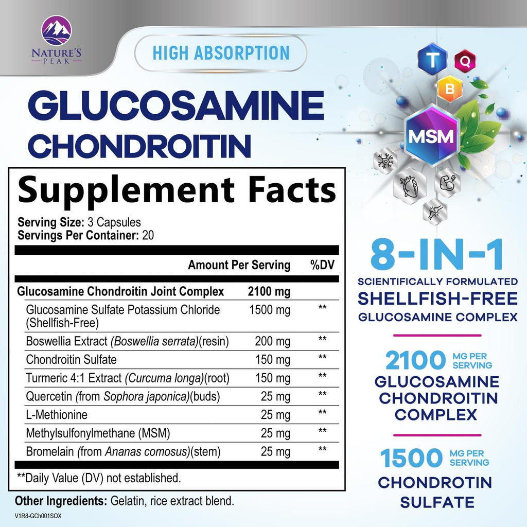 Nature's Peak Glucosamine Chondroitin MSM Joint Support - 60 Capsules - image 2