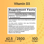 Jarrow Formulas Vitamin D3 2500 IU Immune Support - 100 Softgels - image 6