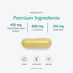 Vitanica Dopamine Assist, with Tyrosine, Mucuna & B6, Vegan - image 5
