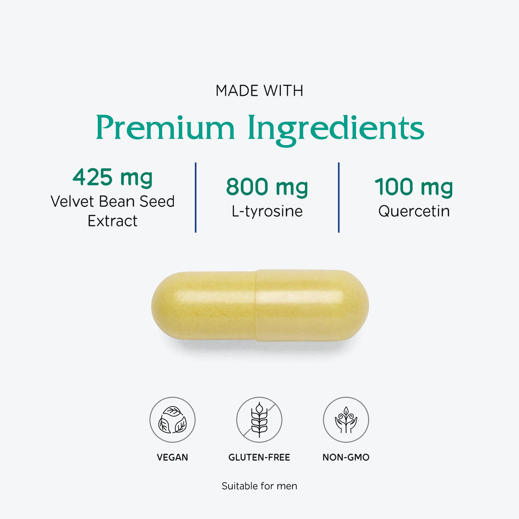 Vitanica Dopamine Assist, with Tyrosine, Mucuna & B6, Vegan