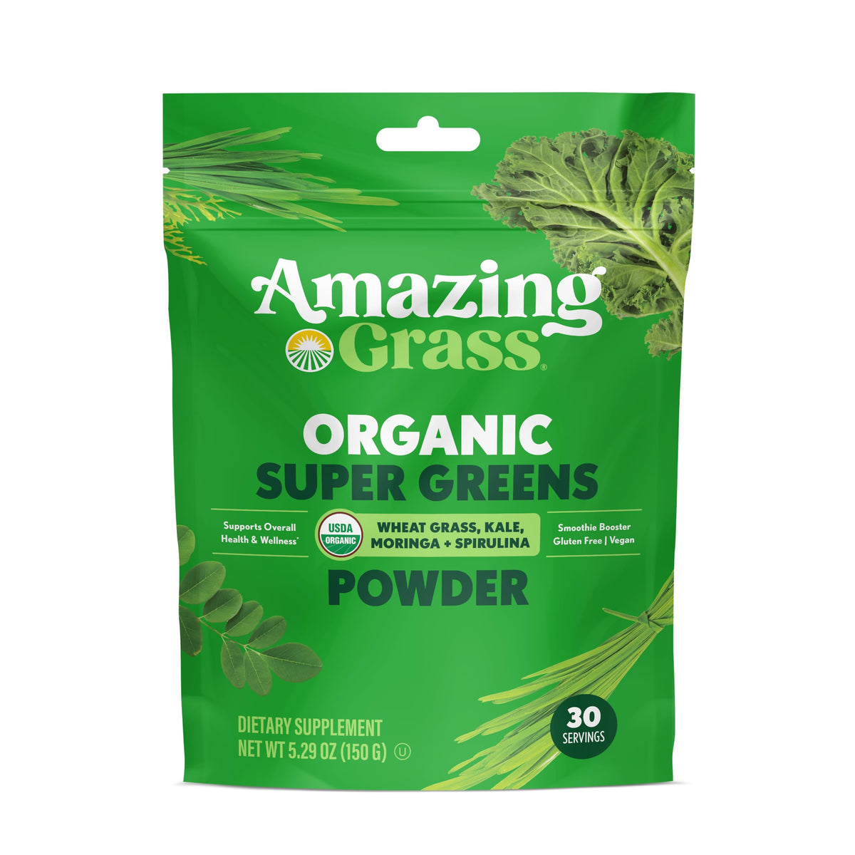 Amazing Grass Super Greens Booster Smoothie Mix Powder - 30 Servings