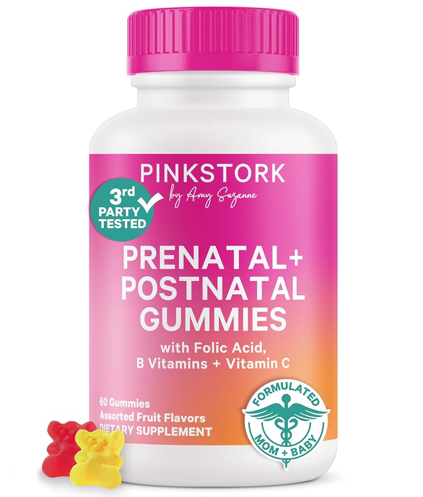 Pink Stork Fertility + Prenatal + Postnatal Gummy Vitamins - 60 Gummies