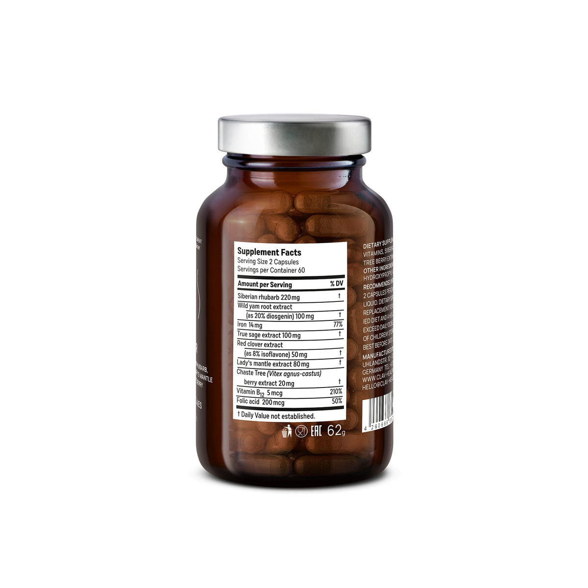 CLAV Power Hormone Balance for Women Plant-Based Complex - 120 Capsules - image 10