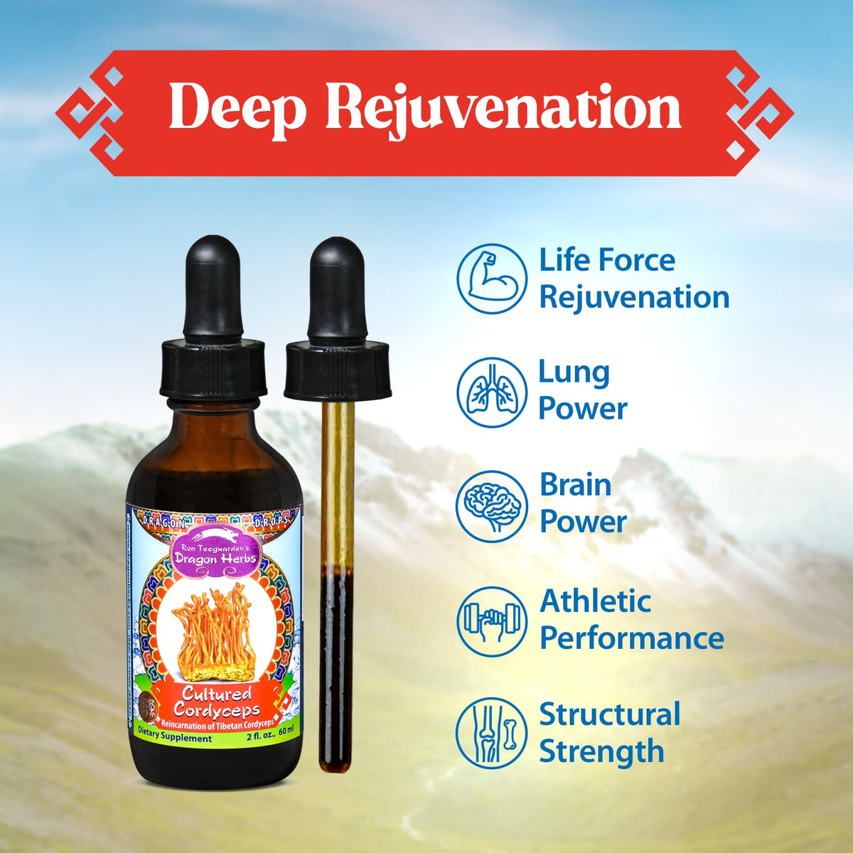 Dragon Herbs Cultured Cordyceps Drops Tibetan Strain - 2 fl oz - image 4
