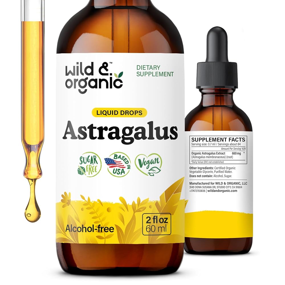 Wild & Organic Astragalus Root Tincture - Organic Astragalus Root