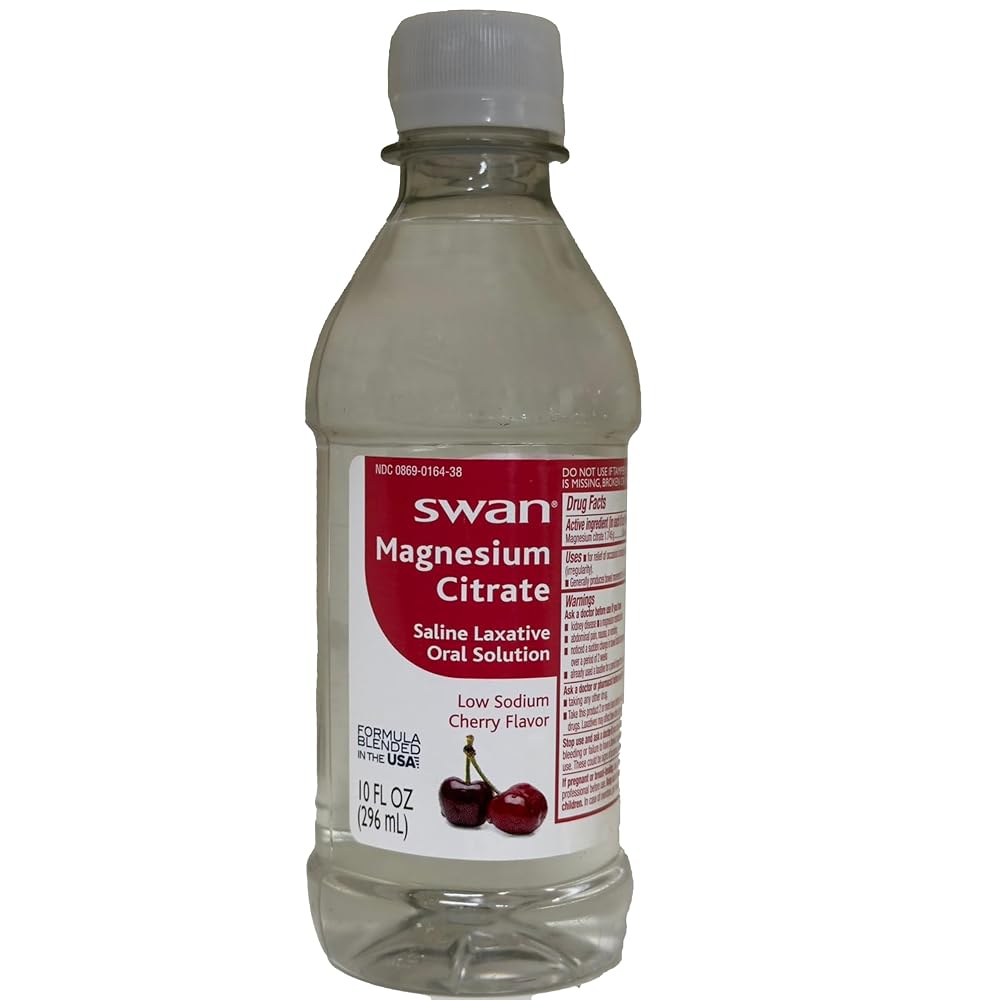 Swan Magnesium Citrate Oral Laxative Solution Cherry Flavor - 2 x 10 Fl Oz