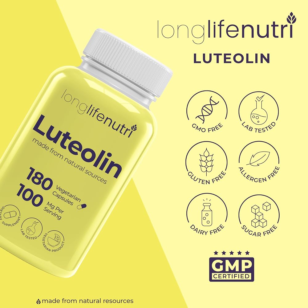 LongLifeNutri Luteolin 100mg Supplement - 180 Vegetarian Capsules - image 7
