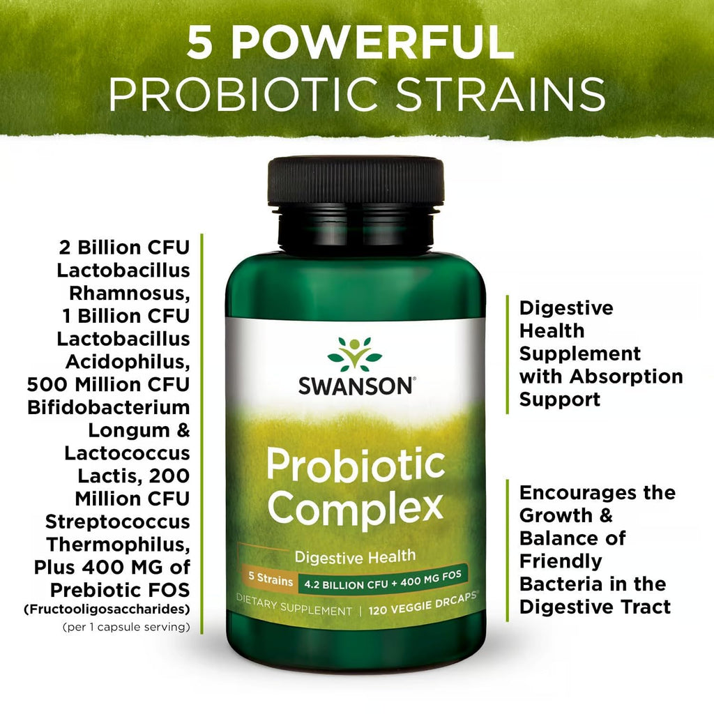 Swanson Probiotic Complex 4.2 Billion CFU - 240 Vegetarian Capsules - image 5