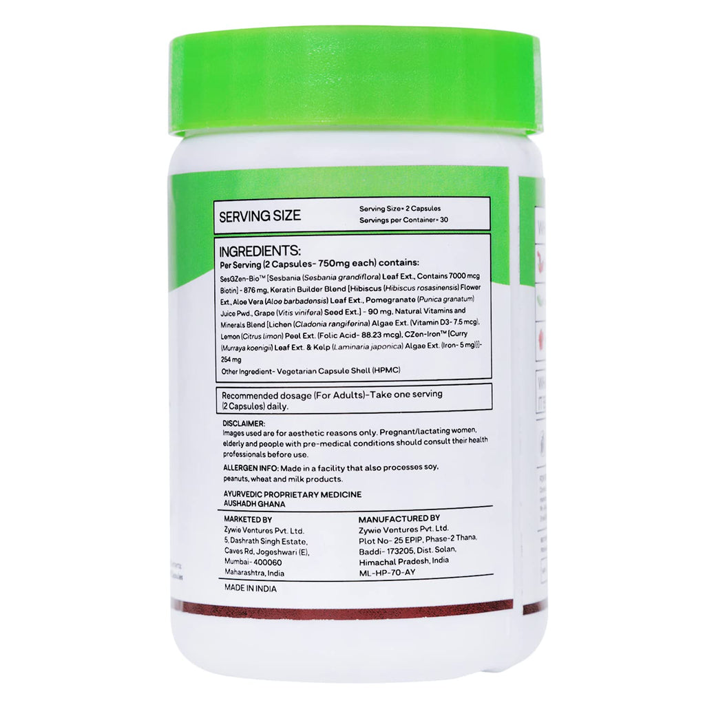 OZiva Hair Vitamins Capsules with Keratin Builder - 2 Count - image 4