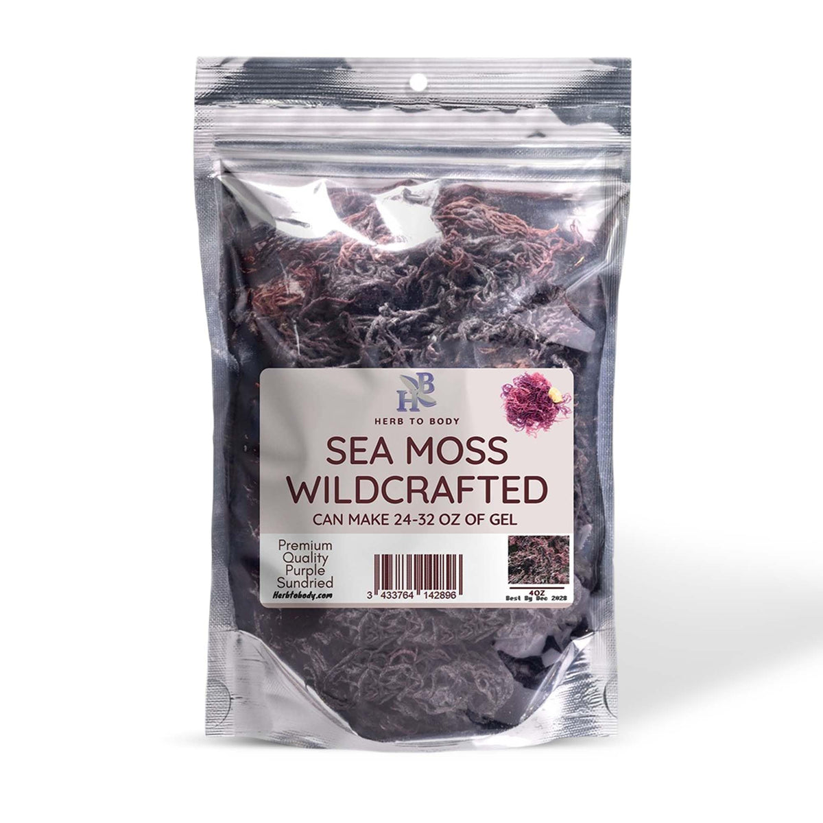 Herb To Body Purple Sea Moss Wildcrafted - 4 oz