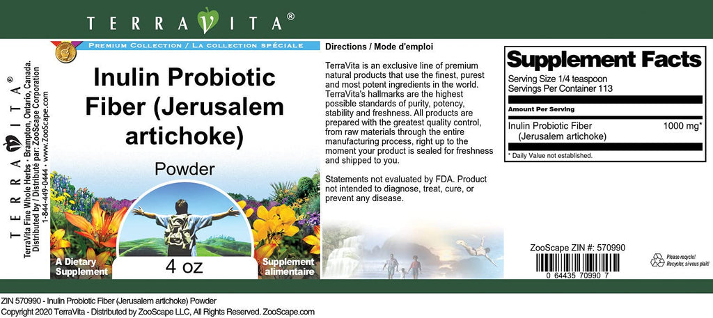 Terravita Inulin Probiotic Fiber Powder - 4 oz - image 3
