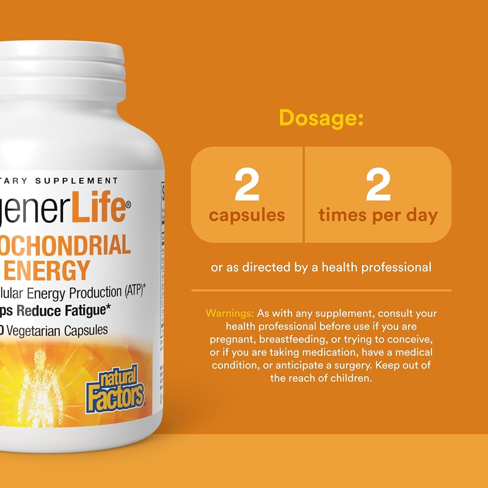 Natural Factors Mitochondrial Energy Formula - 120 Vegetarian Capsules - image 4